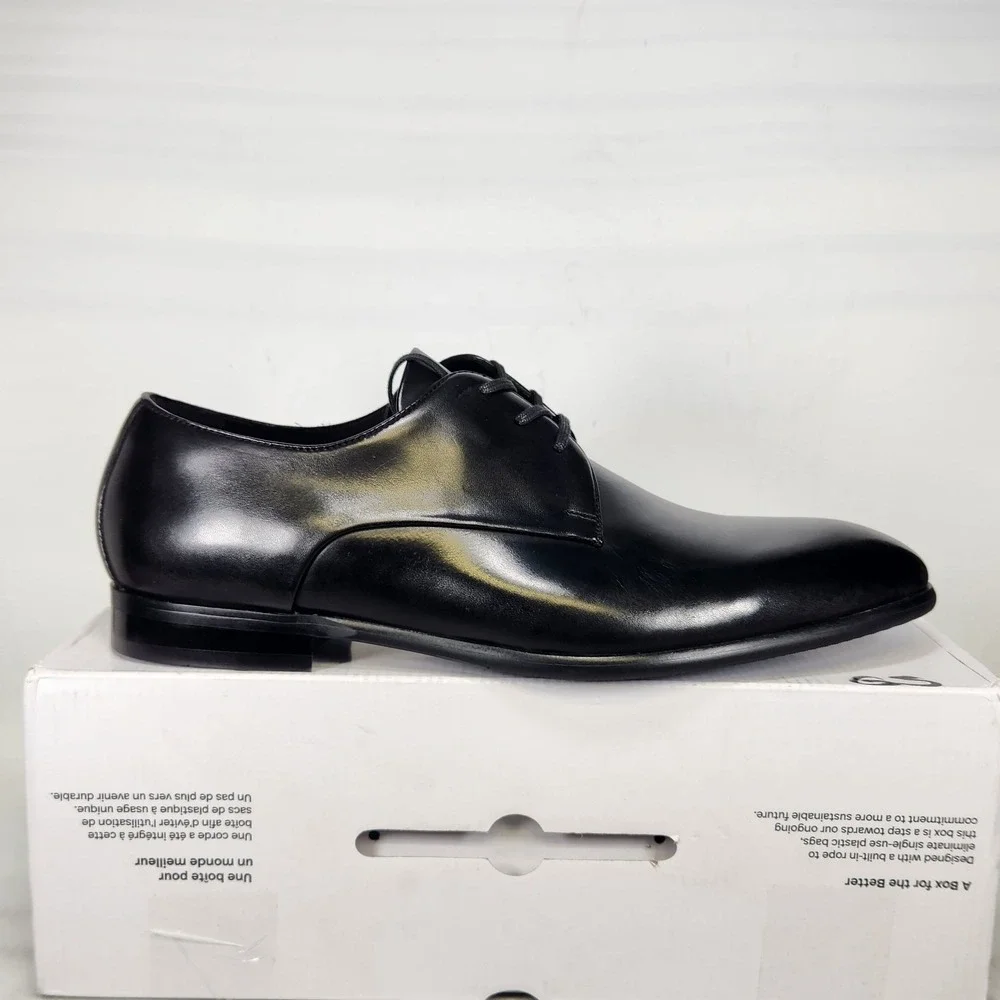 Aldo Marcelus Dress Shoes Mens Size 12 Black Leather Lace Up Pillow Walk Flex